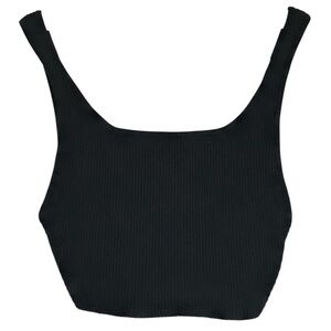 CAARA  Black Ribbed Crop Sleeveless  Women's XXS